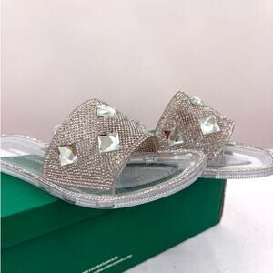 Lauren Lorraine Embellished Flat Jelly Sandals